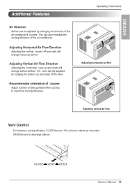 Most modern panasonic air conditioners are equipped with two air filters. Additional Features Air Direction Adjusting Horizontal Air Flow Direction Lg Lw1010er User Manual Page 19 52