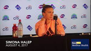 Simona halep of romania chases down a return from maria sharapova of russia during their women's singles match at the 2017 us open tennis tournament august 28, 2017 in new york. Simona Halep August 4 2017 Youtube