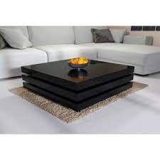 table basse de salon noir moderne 60x60cm laquee brillante rotative a 360 table interie table decor living room modern furniture living room living room table