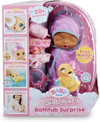 This transforming bath pal is going to keep kids entertained all day long. Amazon Com Baby Born Surprise Bathtub Surprise Purple Swaddle Bow Toys Games