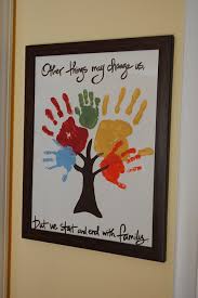 Home family activities handprint tree and leaf canvas art tutorial. Hand Print Tree Father S Day Family Crafts Crafts For Kids Crafts