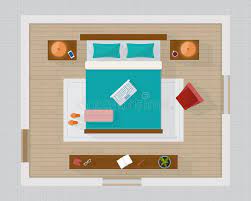 Check spelling or type a new query. Bedroom With Furniture Overhead Top View Stock Vector Illustration Of Architecture Cabinet 66990619