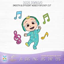 Download Dancing Cocomelon Baby Svg Listening Song Headphone Music Node