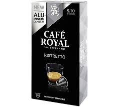 Each capsule brews ristretto 0.845 oz or espresso 1.35 oz. Cafe Royal Ristretto Aluminium Capsules For Nespresso X 10