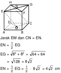 Jadi garis yang ditanyakan itu melalui titik dan bergradien sehingga persamaan garis tersebut adalah: Jika Titik M Adalah Titik Potong Garis Ac Dan Garis Bd Titik N Adalah Titik Potong Garis Eg Mas Dayat