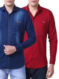 Buy Multi Colored Denim Casual Shirt For Men From Cavenders