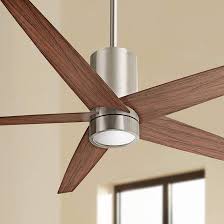 56 Minka Aire Symbio Walnut Nickel Led Ceiling Fan 8p022 Lamps Plus In 2020 Led Ceiling Fan Ceiling Fan Contemporary Ceiling Fans