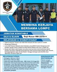 Jawatan kosong lembaga kemajuan kelantan selatan. Jawatan Kosong Konstabel Polis Bantuan Lgm Properties Corporation Jawatankosongmalaysia Co