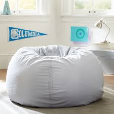 Features plush back support, comfy armrests, and dense seat cushion. Light Gray Washed Twill Bean Bag Chair Pottery Barn Teen