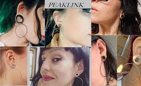 Amazon.com: PEAKLINK Black 00G Surgical Steel Ear Plugs Large Hoop Pendant  Ear Tunnels Dangle Gauges Stretcher Piercing : Clothing, Shoes & Jewelry
