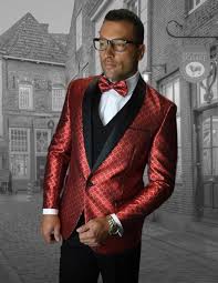 Another key distinction between men's tuxedos and suits are the accessories. Red Tuxedo And Black Dinner Jacket Sport Coat Blazer Prom We