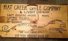 Lonesome Dove Hat Creek Cattle Company Sign Large Free Bonus Ornaments Hat Creek Cattle Company Vintage Metal Signs Cattle