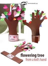 Flowering Tree From A Kid S Hand Mothers Day Crafts Valentine Day Crafts Preschool Crafts