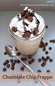 A frappe chocolate chip (small) has: Copycat Mcdonald S Chocolate Chip Frappe Chocolate Chip Frappe Frappe Recipe Caramel Frappe Recipe
