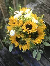 Sunflower And Wild Flower Wedding Bouquet Designed By The Flower Mart 706 864 0443 Flower Bouquet Wedding Wedding Bouquets Wildflower Wedding
