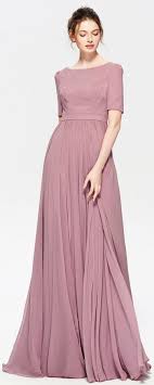 Dusty Rose Color Modest Bridesmaid Dress Elbow Sleeves Dusty Rose Bridesmaid Dresses Bridesmaid Dresses With Sleeves Modest Bridesmaid Dresses