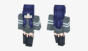 A look at some of the most liked anime girls with blue hair according to mal. Fly Me To The Moon Dark Blue Hair Girl Minecraft Skin Png Image Transparent Png Free Download On Seekpng
