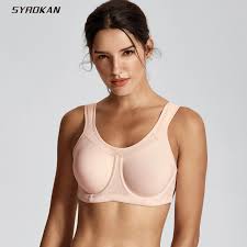 Syrokan Womens High Impact Full Coverage Bounce Control Underwire Workout Sports Bra