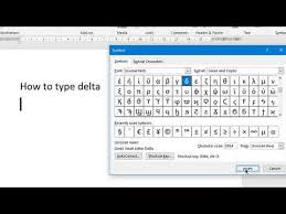 How To Type Delta Symbol In Ms Word Youtube Delta Symbol Words Ms Word