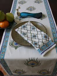 Dance O Peacock Ivory Peacock Feather Elegant Fancy Napkins And Table Runner Cloth Dinner Napkins Peacock Tablecloth Peacock Decor