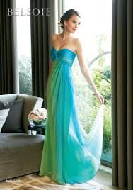 Blue And Green Ombre Dress Instead Of A Print Evening Dress Fashion Chiffon Evening Dresses Bridesmaid Dresses Strapless