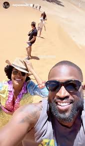 Look who's in Namibia! Dwyane Tyrone Wade Jr., who is an American former  professional basketball player, his actress wife Gabrielle Union and their  daughter were spotted climbing the dunes in Namibia. Wade