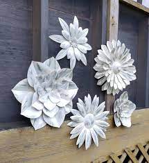 Metal Wall Flowers Garden Wall Art Fence Flowers Outdoor Etsy Metal Flower Wall Decor Metal Wall Flowers Metal Flowers