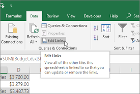 break a link to an external reference in excel excel