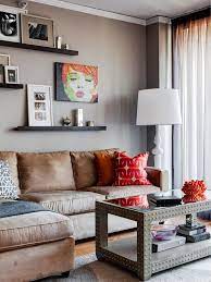 Regal Hinter Sofa Hangend Dekoration Wandbild Kleine Wohnung Dekorieren Mobel Wohnzimmer Dekor Zimmer