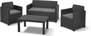 Allibert By Keter Gartenlounge Set Merano Graphit Cool Grey 4tlg Inkl Sitzkissen Kunststoff In 2020 Gartenmobel Sets Lounge Sitzkissen