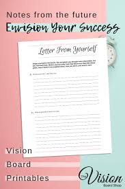 Vision Board Printable Letter From Yourself Goal Setting Vision Board Motivation Worksheet Inspiration Printables Self Discovery Journal Writing Prompts Vision Board Inspiration Vision Board Party