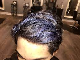 Men Blue Hair Color Highlights Dark Brown Menhair Bluehighlights Princetonillinois Thestudio809 Blo Men Hair Color Highlights Indigo Hair Light Hair Color
