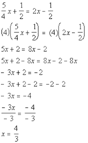 Strategy to solve equations with fraction coefficients. Tutorial 14 Solving Linear Equations