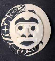 Sold at Auction: Russell Tate, West Coast Native Moon Mask with Wolf Spirit
