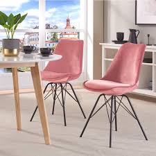 Maybe you would like to learn more about one of these? Duhome Modern Side Chair With Steel Legs Set Of 2 Modern Velvet Accent Side Dining Chair Kitchen Chairs With Soft Padded Seat For Reception Room Bedroom Kitchen Office Pink Walmart Com