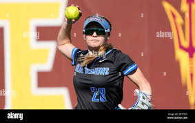 DePaul utility Addison Talbot (28) during an NCAA softball game against BYU 