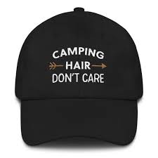 Seriously Great Hat Up On My Etsy Shop Camping Hair Don T Care Ladies Dad Hat Women S Baseball Cap Outdoor Camping Hair Womens Baseball Cap Camping Hat