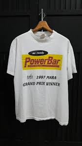 90s Power Bar Grand Prix Winner 1997 Energy Food Product T Shirt Size L Made In Usa Double Sided Foodbrands Fashion Sport Printed Shirts T Shirts S Mens Tops