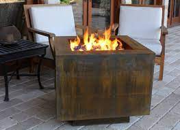 Cor Ten 30 Square Fire Pit With Hidden Propane Tank Configuration Fire Pit Propane Fire Pit Iron Fire Pit