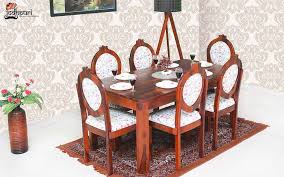 Dylan Dining Set With 6 Chairs Wooden Furniture Bangalore Furniture Diningtable Diningset Sheesham Wood Furniture Dining Sets Modern Wooden Dining Set