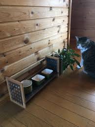 木材のカットなし 100均材料で簡単ペット用ご飯台 飯台 木材 100均