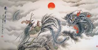 Dragon And Phoenix Chinese Dragon Painting Chinese Dragon Art Chinese Art Chinese Dragon