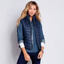 Disponible en 5 tailles notre gilet possède 2 poches plaquées et 2 poches. Blouson Sans Manche Matelasse Et Zippe Col Montant Femme Bleu Indigo 3 Suisses