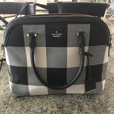 Faux leather handles, choose accent color to create your own style. Kate Spade Bags Kate Spade Cameron St Margot Buffalo Check Bag Poshmark
