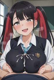 Nowa Sugaya giving a clothed paizuri pov - Rule 34 AI Art