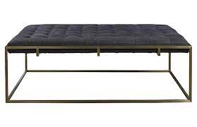 Black leather coffee table ottoman. Travers Tufted Cocktail Ottoman Black Leather Black Leather Ottoman Leather Cocktail Ottoman Black Ottoman