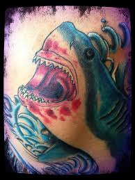 Great black and white shark tattoo on body. 34 Great White Tattoo Designs Ideas White Tattoo Tattoo Designs Shark Tattoos