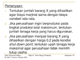 Haslizen hoesin pengantar pada suatu diskusi (ngobrol santai) pada kelompok kecil (beberapa teman), tentang usaha/perusahaan (mengenai mutu produk). Pertanyaan Tentang Biaya Produksi Belajar