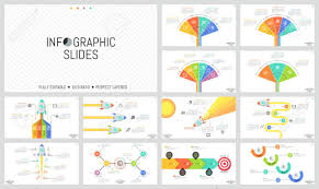 collection of minimal infographic design templates workflow