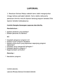 Berikut di bawah ini adalah contoh format dari laporan magang Laporan